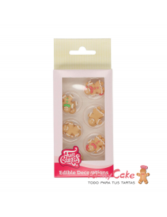 Decoración Azucar Muneco de jengibre 8ud Funcakes