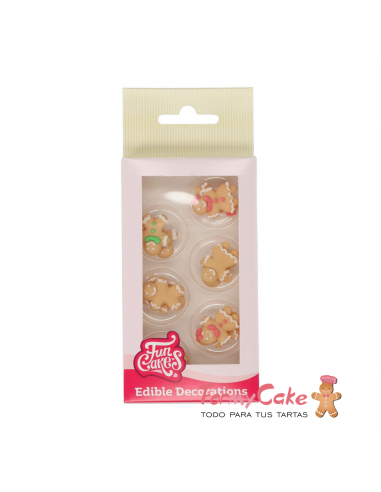 Decoración Azucar Muneco de jengibre 8ud Funcakes