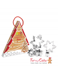 Set Cortadores Galletas Navideñas Arbol De Navidad Scrapcooking