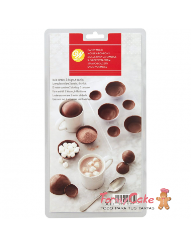 Molde Semiesferas Chocolate 6 cav. Wilton
