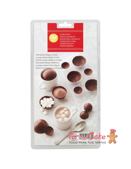 Molde Semiesferas Chocolate 6 cav. Wilton