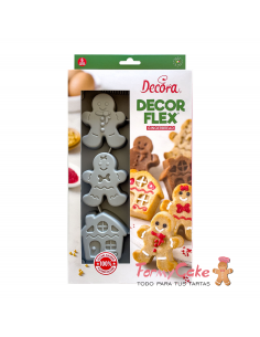 Molde de Silicona Muñeco Jengibre 6 Cavidades Decora