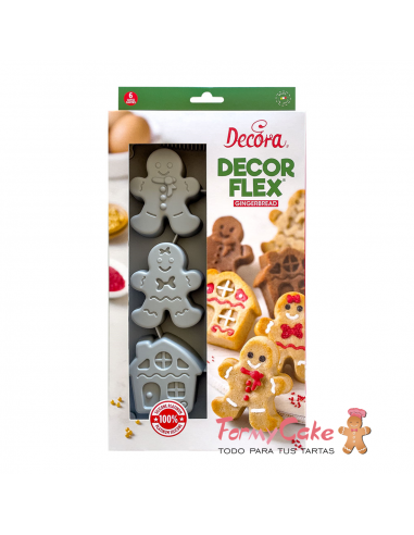 Molde de Silicona Muñeco Jengibre 6 Cavidades Decora
