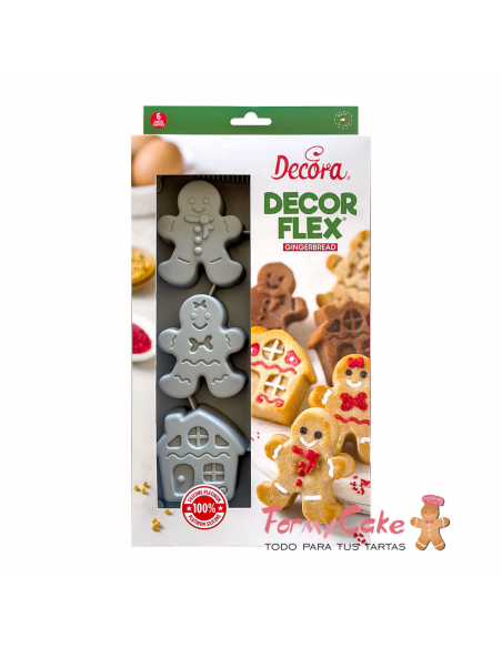 Molde de Silicona Muñeco Jengibre 6 Cavidades Decora