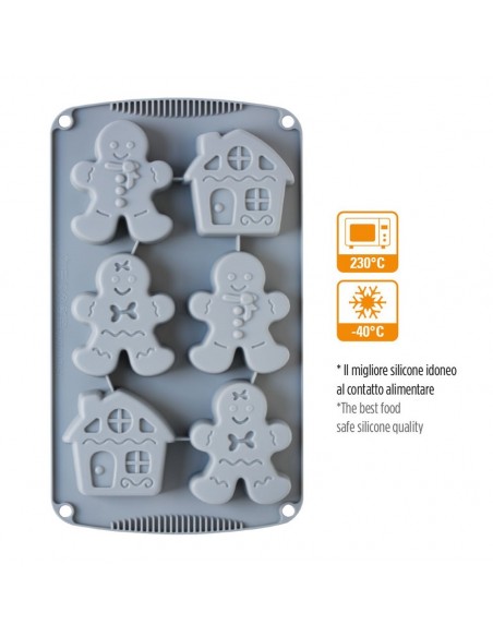 Molde de Silicona Muñeco Jengibre 6 Cavidades Decora