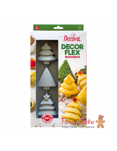 Molde de Silicona Árbol Navidad 6 Cavidades Decora