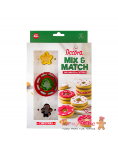 Set 4 Cortadores Galleta Rellena Navidad Decora