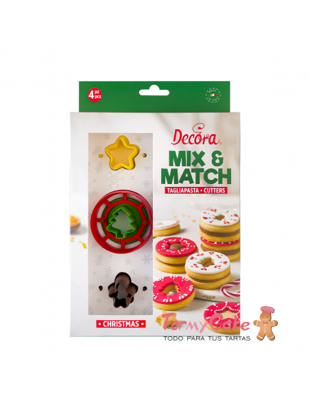 Set 4 Cortadores Galleta Rellena Navidad Decora