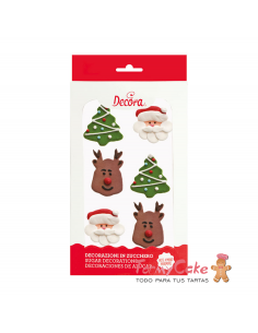 Decoración De Azúcar De Navidad 6ud  Decora