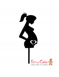 Topper Acrílico Mujer Embarazada Dekora