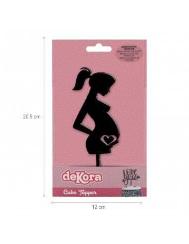 Topper Acrílico Mujer Embarazada Dekora