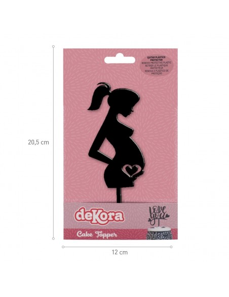 Topper Acrílico Mujer Embarazada Dekora