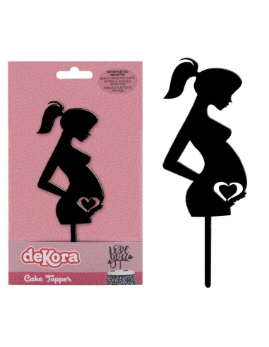 Topper Acrílico Mujer Embarazada Dekora