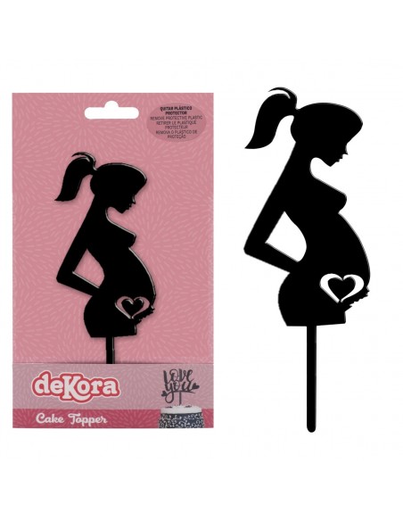 Topper Acrílico Mujer Embarazada Dekora