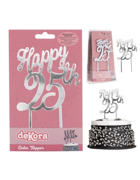 Topper 50 Aniversario Bodas de Plata Dekora