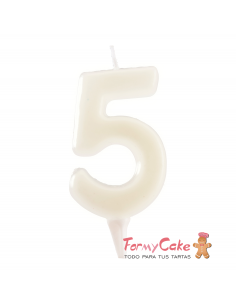 Vela Fluorescente 6cm Número 5 Dekora 2