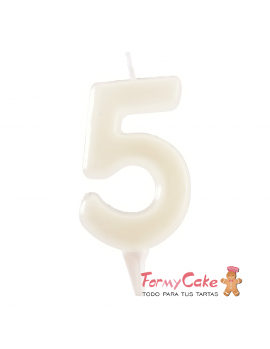 Vela Fluorescente 6cm Número 5 Dekora