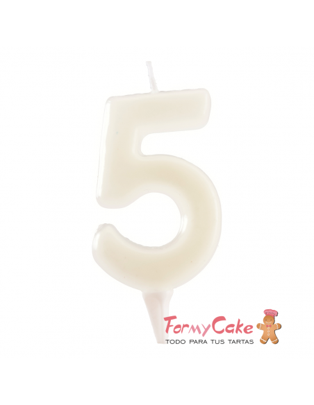 Vela Fluorescente 6cm Número 5 Dekora