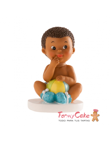 Figura para Tarta Bautizo Niño Sentado Con Pelota Dekora