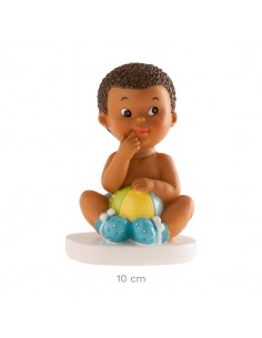 Figura para Tarta Bautizo Niño Sentado Con Pelota Dekora 2