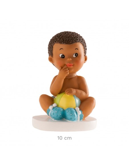 Figura para Tarta Bautizo Niño Sentado Con Pelota Dekora