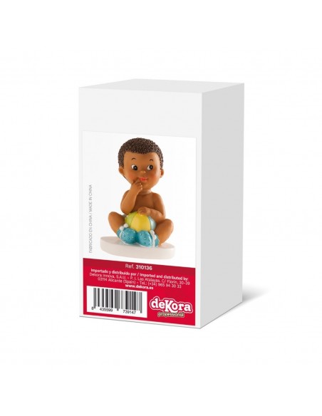 Figura para Tarta Bautizo Niño Sentado Con Pelota Dekora