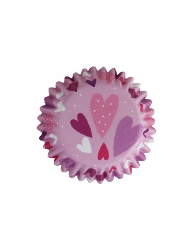 Cápsulas Aluminio Corazones Rosa 30ud PME