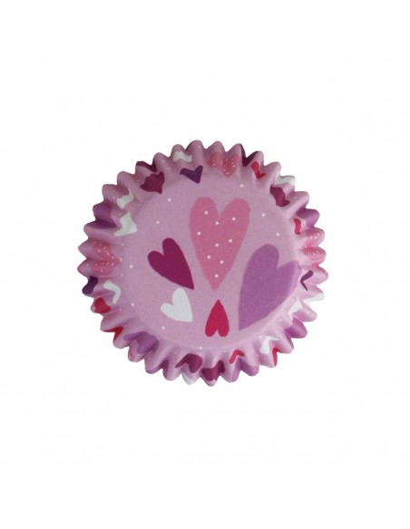 Cápsulas Aluminio Corazones Rosa 30ud PME