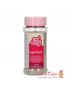 Perlas Plateadas Mini 80gr Funcakes