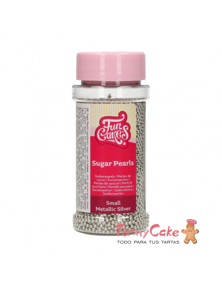 Perlas Plateadas Mini 80gr Funcakes