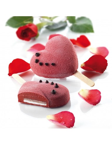 Molde Silicona Para Helados Mini Corazones  Silikomart