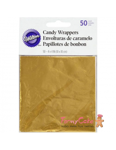 Envoltorios Metalizados Oro 50ud  Wilton