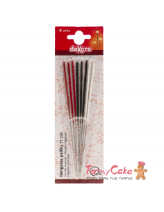 Bengalas Palillo Colores 17cm 12uds Dekora