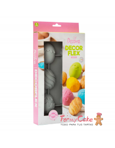 Molde De Silicona Huevo Pascua 6 Cavidades Decora