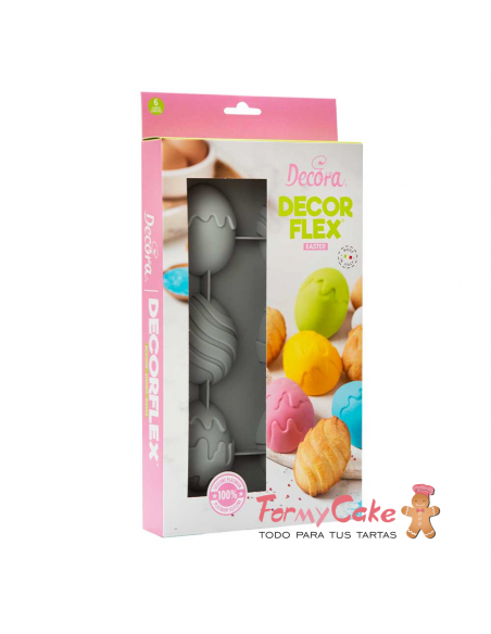 Molde De Silicona Huevo Pascua 6 Cavidades Decora