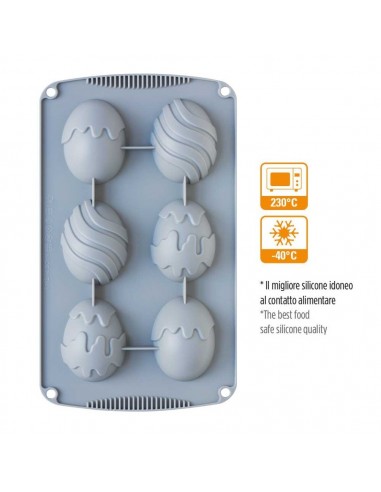 Molde De Silicona Huevo Pascua 6 Cavidades Decora
