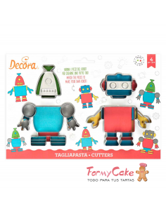 Kit 4 Cortadores De Robot Decora