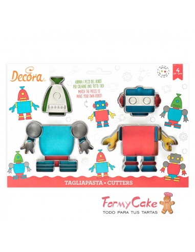 Kit 4 Cortadores De Robot Decora