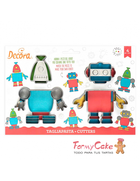 Kit 4 Cortadores De Robot Decora
