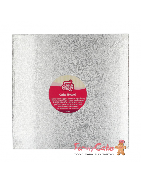 Base Cuadrada para Tartas 30cm 4mm Funcakes