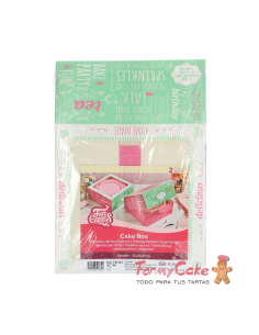 Caja Decorada Diseño Quotes 21x21x9cm 2ud Funcakes