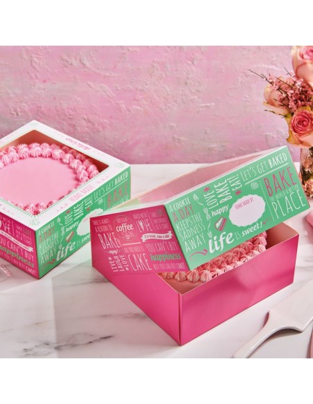 Caja Decorada Diseño Quotes 21x21x9cm 2ud Funcakes