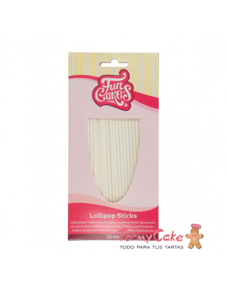 Palitos Piruletas 12cm 50ud Funcakes