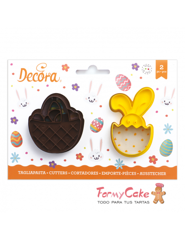 Kit 2 Cortadores Cesta y Conejito Decora