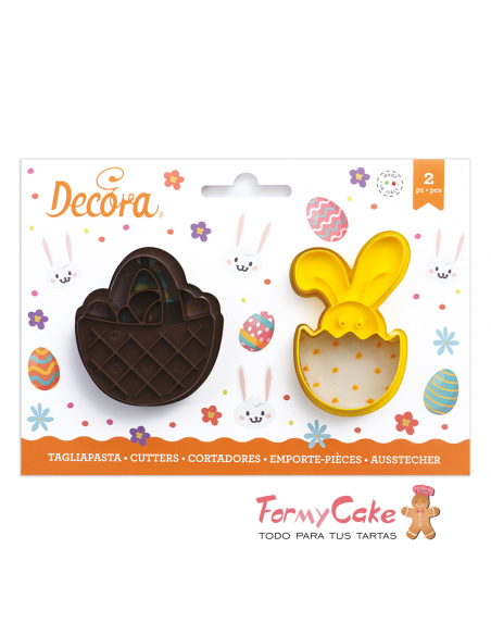 Kit 2 Cortadores Cesta y Conejito Decora