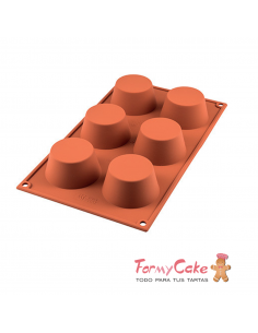 Molde Silicona Muffin 6 cav. Silikomart