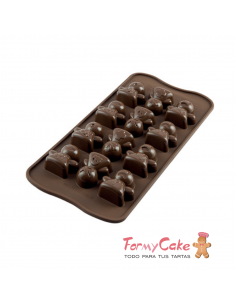 Molde Silicona Bombones Caritas Silikomart