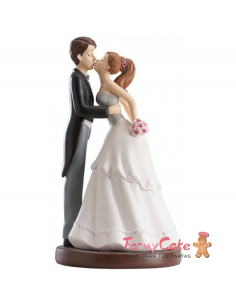 Figura para Tarta Boda "Novios Dándose un Beso" Dekora