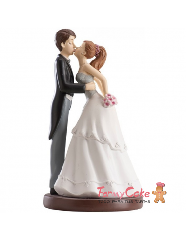 Figura para Tarta Boda "Novios Dándose un Beso" Dekora
