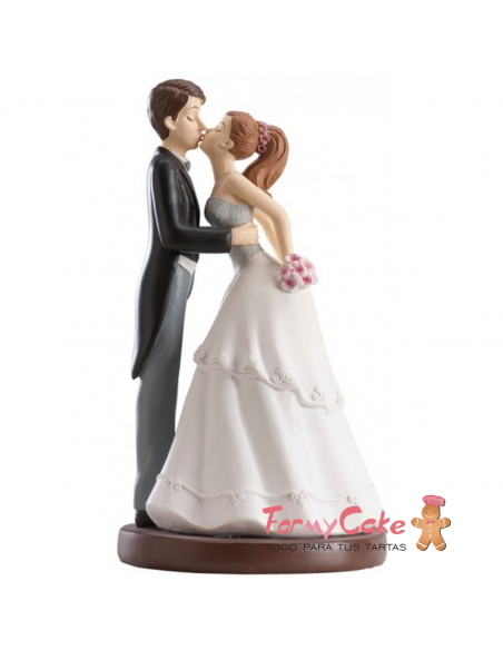 Figura para Tarta Boda "Novios Dándose un Beso" Dekora
